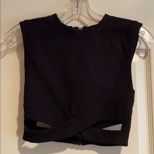 Cut out black crop top